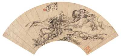 戴熙 戊申（1848） 清泉空亭 扇片